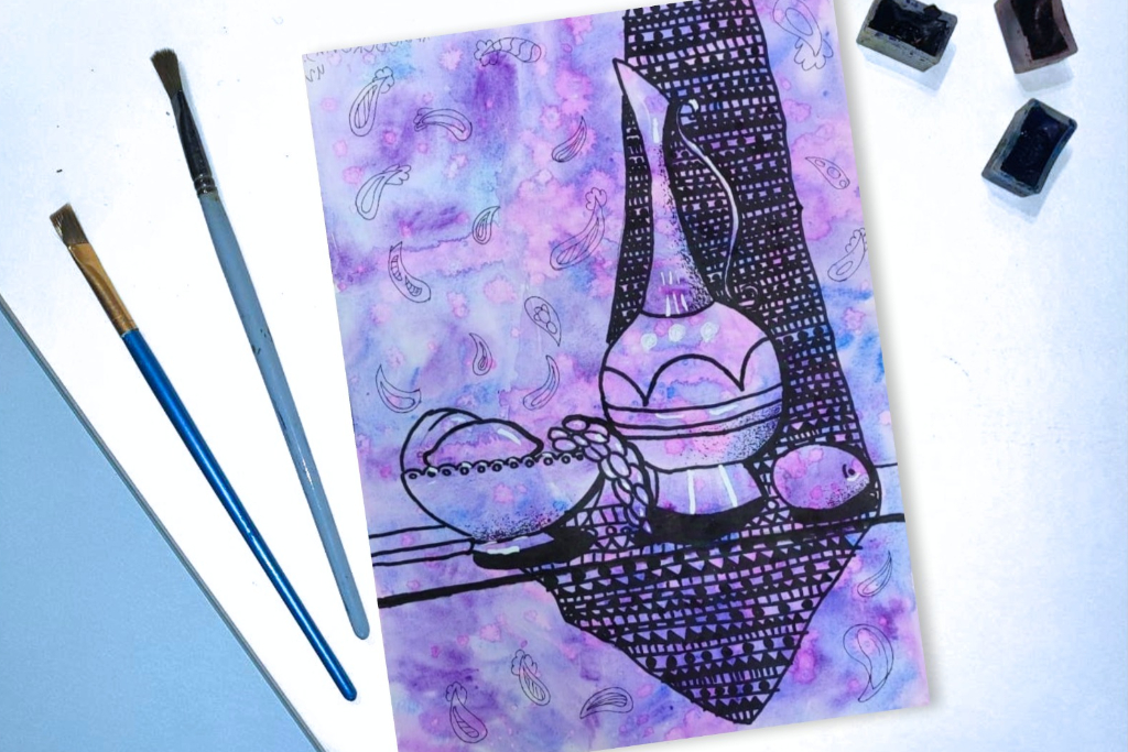 Мастер-класс «Декоративный натюрморт в холодных тонах»