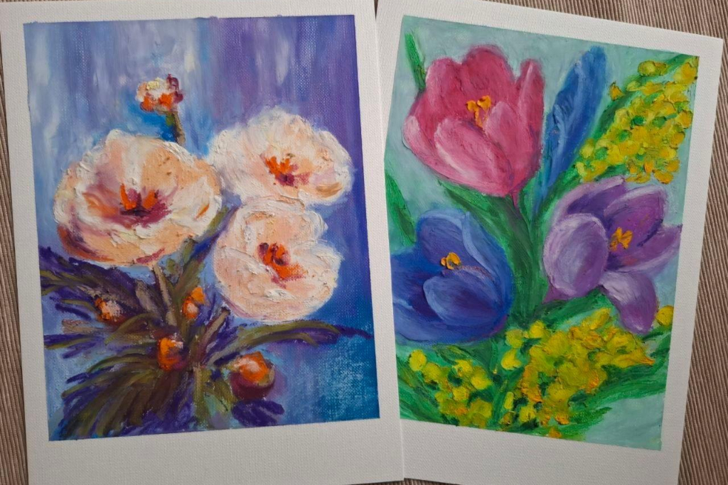 Мастер-класс «Весенняя открытка масляной пастелью»