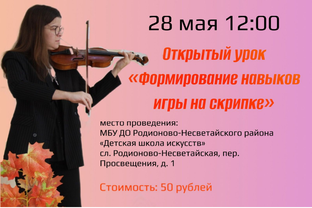 Открытый урок «Формирование навыков игры на скрипке»