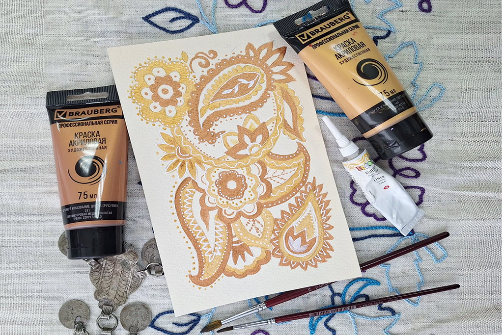 Мастер-класс по рисованию акриловыми красками «По мотивам татарского орнамента»