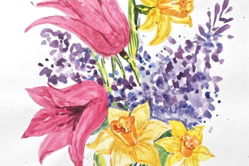 Мастер-класс «Весенние цвета: акварельный букет»
