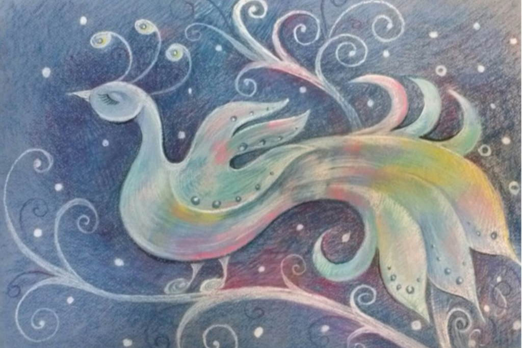 Мастер-класс «Сказочная птица. Пастель»