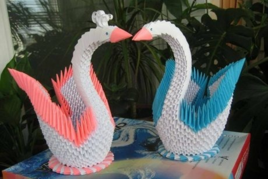 Мастер-класс по модульному оригами: Свадебные лебеди