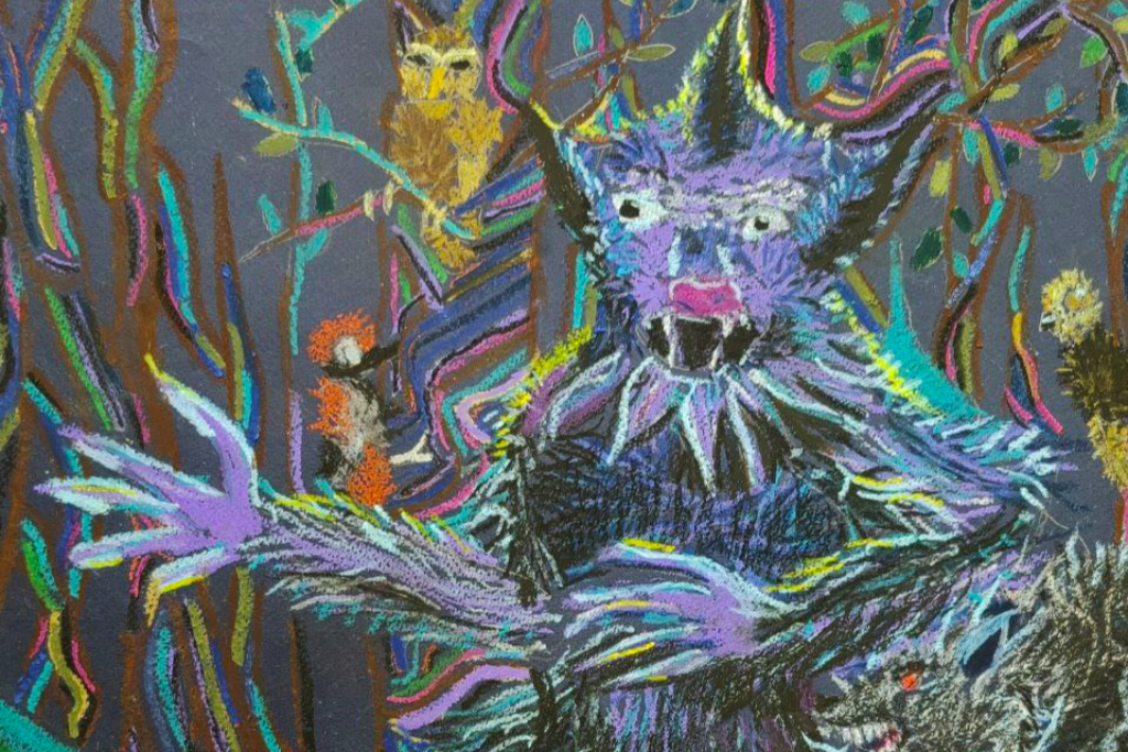 Мастер-класс по рисунку масляной пастелью «Шурале»