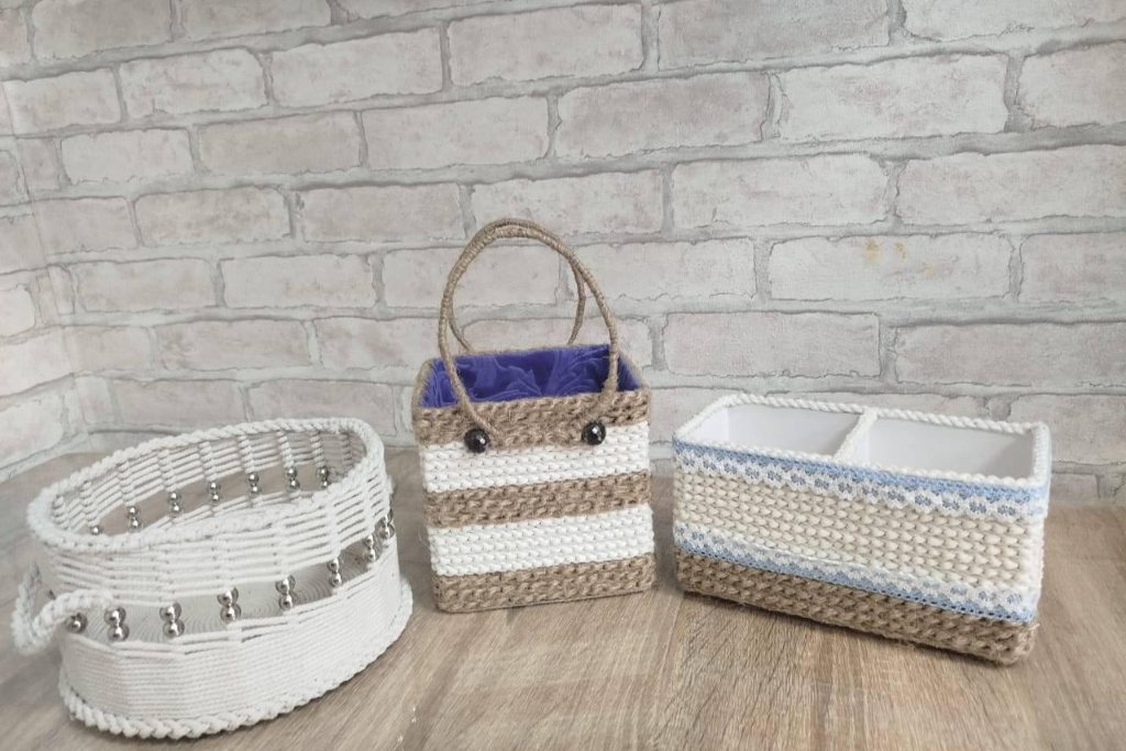 Мастер-класс «Корзиночки из джута»