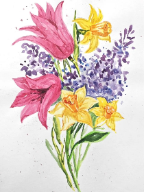 Мастер-класс «Весенние цвета: акварельный букет»