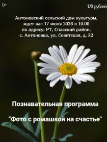 Познавательная программа «Фото с ромашкой на счастье»