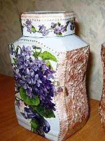 «Декупаж красивых баночек»