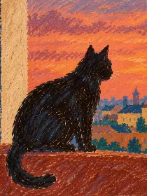 Мастер-класс «Кот на закате»